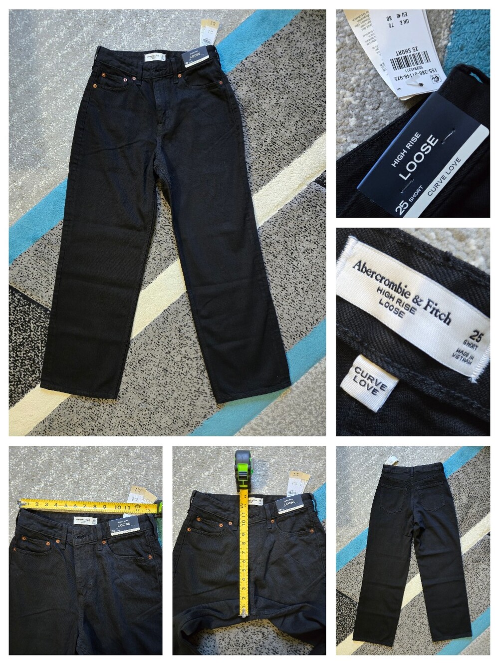 Abercrombie & Fitch Curve Love High Rise Loose Jean,  25 SHORT, NWT